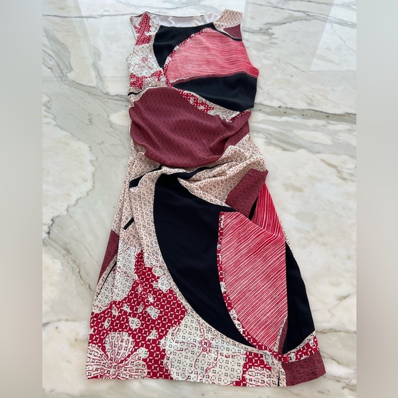 EMILIO PUCCI RED MULTI PRINT DRESS IT 46 / US 12 NWTS! - Picture 7 of 17